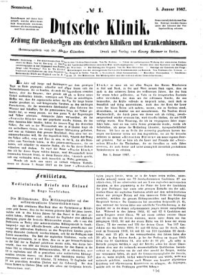 Deutsche Klinik Samstag 5. Januar 1867