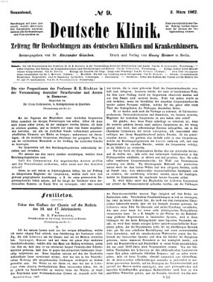 Deutsche Klinik Samstag 2. März 1867