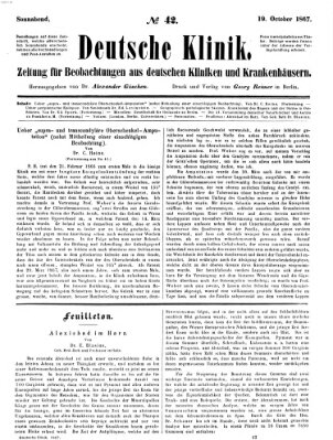 Deutsche Klinik Samstag 19. Oktober 1867