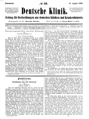 Deutsche Klinik Samstag 15. August 1868