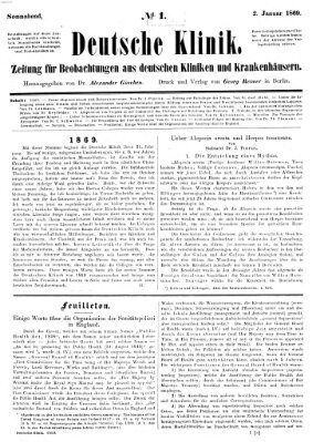Deutsche Klinik Samstag 2. Januar 1869