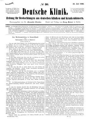 Deutsche Klinik Samstag 24. Juli 1869