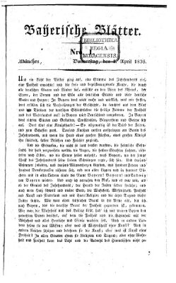 Bayerische Blätter Donnerstag 1. April 1830