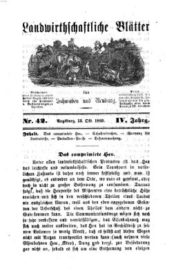 Landwirtschaftliche Blätter für Schwaben und Neuburg Freitag 13. Oktober 1865