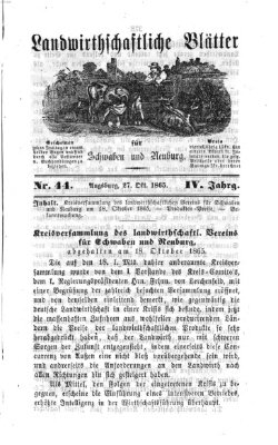 Landwirtschaftliche Blätter für Schwaben und Neuburg Freitag 27. Oktober 1865