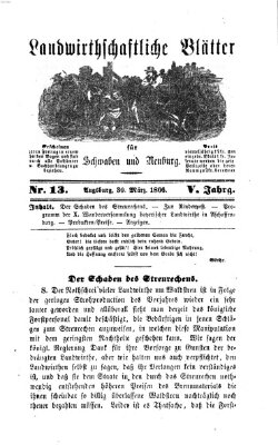 Landwirtschaftliche Blätter für Schwaben und Neuburg Freitag 30. März 1866