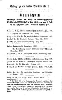 Landwirtschaftliche Blätter für Schwaben und Neuburg Donnerstag 2. Januar 1868