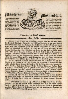 Münchener Morgenblatt Freitag 28. August 1840