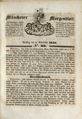 Münchener Morgenblatt Samstag 5. September 1840