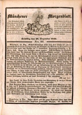 Münchener Morgenblatt Samstag 18. Dezember 1841