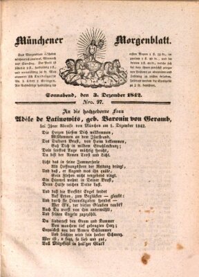 Münchener Morgenblatt Samstag 3. Dezember 1842