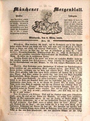 Münchener Morgenblatt Mittwoch 6. März 1844