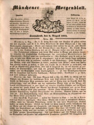 Münchener Morgenblatt Samstag 3. August 1844