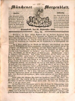 Münchener Morgenblatt Samstag 21. September 1844