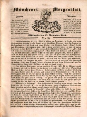 Münchener Morgenblatt Mittwoch 27. November 1844
