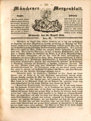 Münchener Morgenblatt Mittwoch 20. August 1845