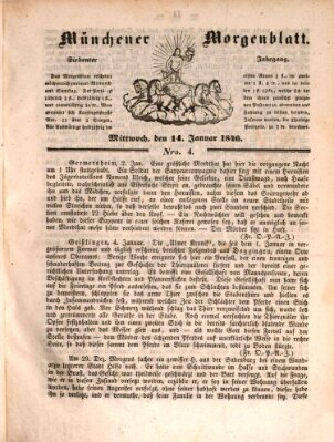 Münchener Morgenblatt Mittwoch 14. Januar 1846