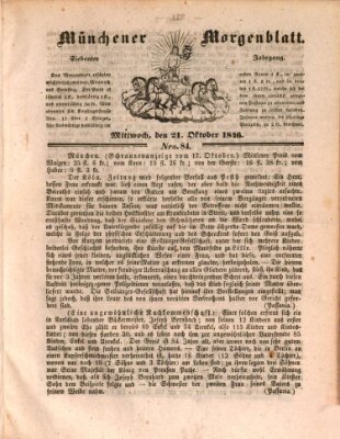 Münchener Morgenblatt Mittwoch 21. Oktober 1846