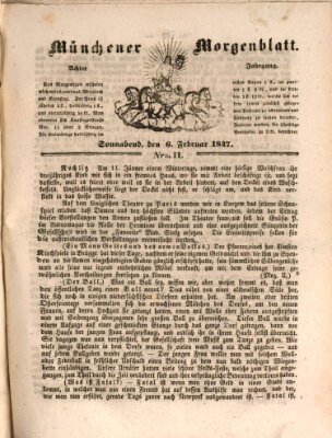 Münchener Morgenblatt Samstag 6. Februar 1847