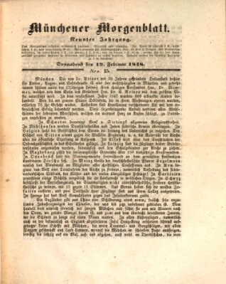 Münchener Morgenblatt Samstag 19. Februar 1848