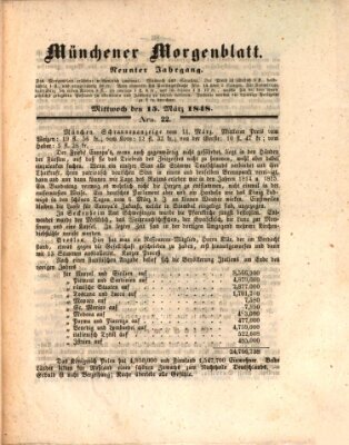 Münchener Morgenblatt Mittwoch 15. März 1848