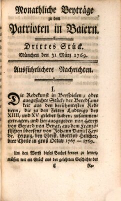 Der Patriot in Baiern Freitag 31. März 1769