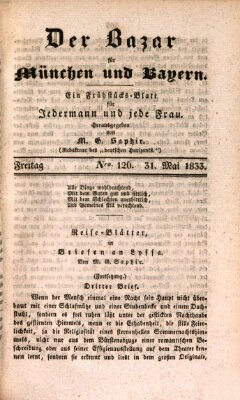 Der Bazar für München und Bayern Freitag 31. Mai 1833