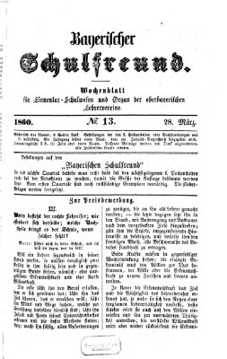 Bayerischer Schulfreund Mittwoch 28. März 1860