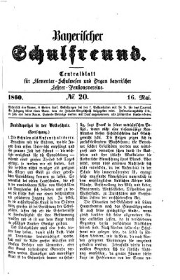 Bayerischer Schulfreund Mittwoch 16. Mai 1860