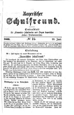 Bayerischer Schulfreund Mittwoch 20. Juni 1860