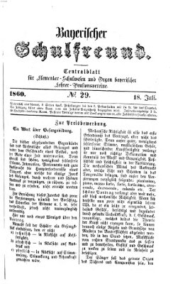 Bayerischer Schulfreund Mittwoch 18. Juli 1860