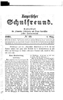 Bayerischer Schulfreund Mittwoch 6. März 1861