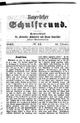 Bayerischer Schulfreund Mittwoch 30. Oktober 1861