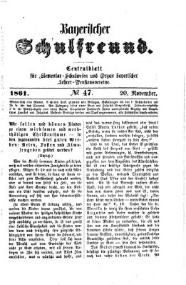 Bayerischer Schulfreund Mittwoch 20. November 1861