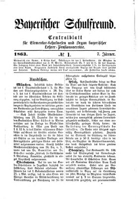 Bayerischer Schulfreund Mittwoch 7. Januar 1863