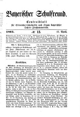 Bayerischer Schulfreund Mittwoch 15. April 1863