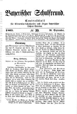 Bayerischer Schulfreund Mittwoch 30. September 1863