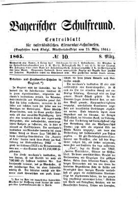 Bayerischer Schulfreund Mittwoch 8. März 1865