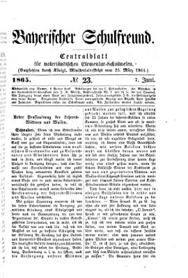 Bayerischer Schulfreund Mittwoch 7. Juni 1865