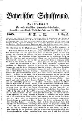 Bayerischer Schulfreund Mittwoch 2. August 1865