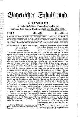Bayerischer Schulfreund Mittwoch 25. Oktober 1865