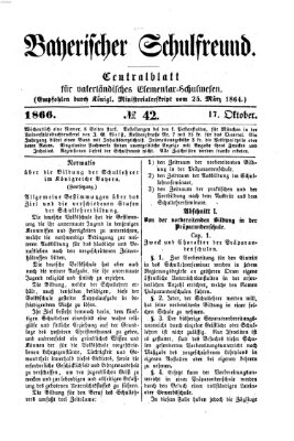 Bayerischer Schulfreund Mittwoch 17. Oktober 1866