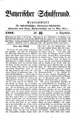 Bayerischer Schulfreund Mittwoch 5. Dezember 1866