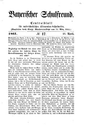 Bayerischer Schulfreund Donnerstag 25. April 1867