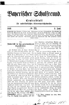 Bayerischer Schulfreund Donnerstag 3. Juni 1869