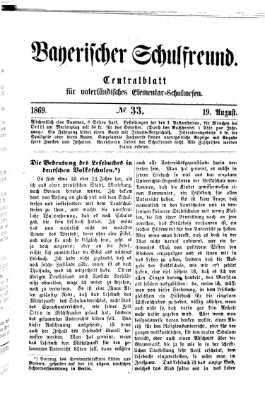 Bayerischer Schulfreund Donnerstag 19. August 1869