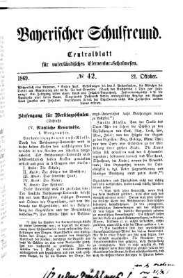 Bayerischer Schulfreund Donnerstag 21. Oktober 1869