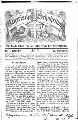 Bayerische Schulzeitung Mittwoch 12. November 1856