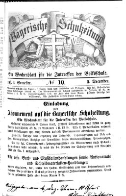 Bayerische Schulzeitung Mittwoch 3. Dezember 1856