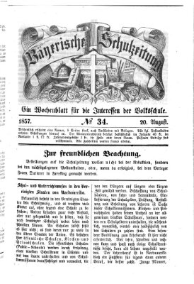 Bayerische Schulzeitung Donnerstag 20. August 1857